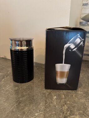 Nespresso Black and Silver Milk Frother Pitcher